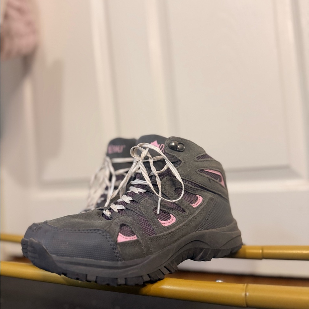 Kids Denali Mountain Hiking Shoes Grey Purple Pink Size 3